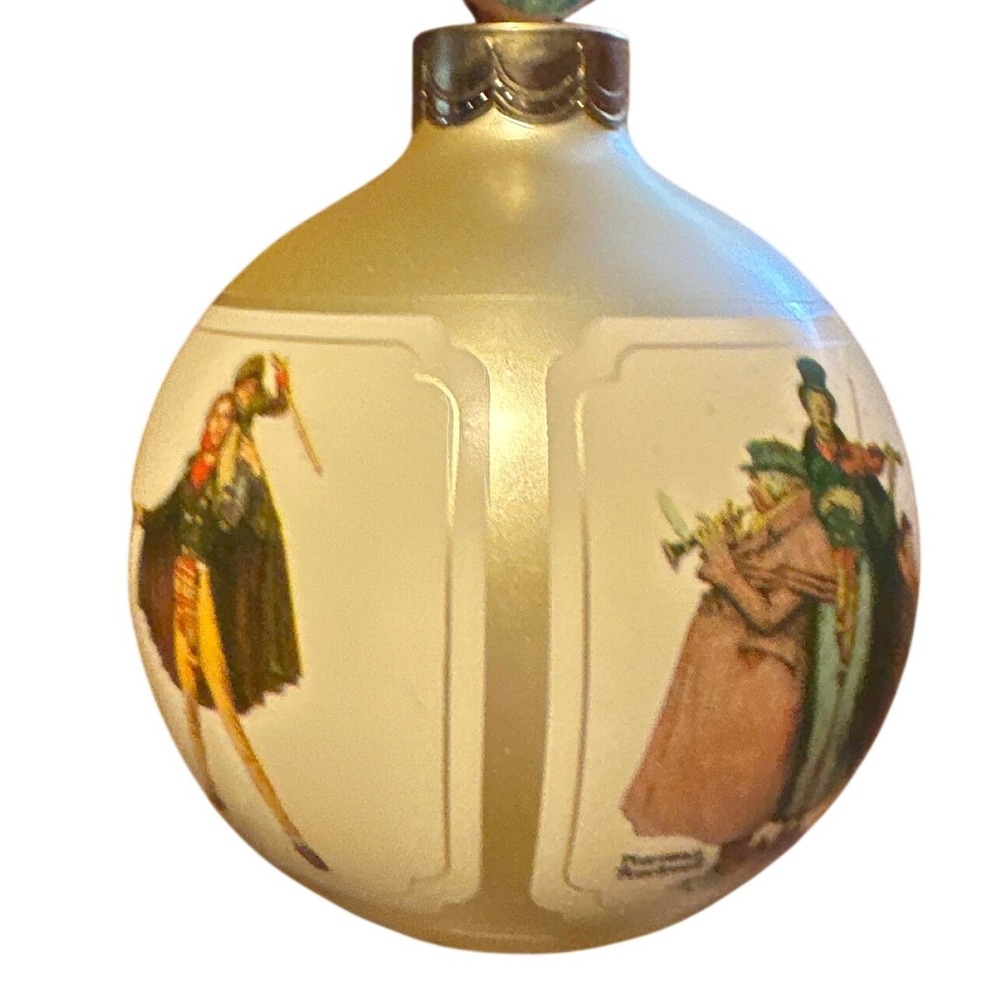 Vintage 1984 Hallmark Norman Rockwell Collection Christmas Ball Ornament Glass